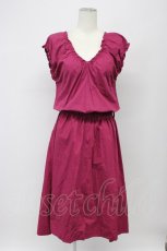 画像1: axes femme / ベルト付きギャザーワンピース M ワイン T-26-09-12-003-AX-OP-SA-ZT (1)