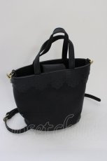 画像1: m petit by misako / AMスカラップ2WAYバッグ  黒 T-26-09-12-019-LO-BG-SZ-ZT (1)