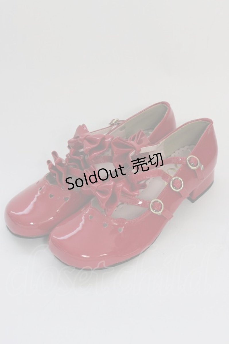 画像2: DearMyLove / エナメルリボンパンプス 23.0cm アカ T-26-09-12-021-GO-SH-OW-ZT (2)