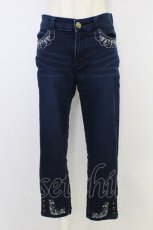 画像1: axes femme / マリン刺繍ポケットパンツ  青Ｘ白 T-26-09-13-025-AX-PA-SA-ZT (1)