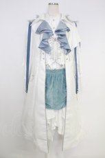 画像1: Koi no Mori / 刺繍フリルジャケット&バッスル風スカートセットアップ XL 白ＸグレーＸ青 T-26-09-13-027-LO-OP-SA-ZT (1)