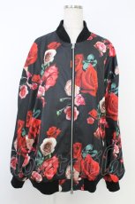 画像1: CIVARIZE / Roseプリントドロップショルダーブルゾン 44 ブラックｘレッド T-26-09-13-005-PU-JA-YM-ZT (1)