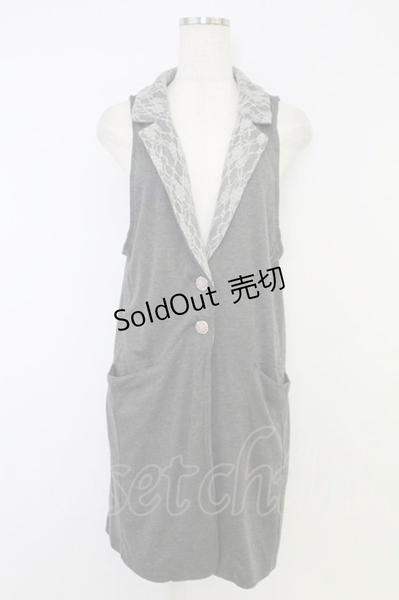 画像1: axes femme / ロングカットベスト M モクグレー T-26-09-13-008-AX-TO-TE-ZT785 (1)