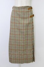 画像1: INGEBORG / 千鳥チェックサイドベルトプリーツスカート  ブラウン T-26-09-20-026-LO-SK-SA-ZT (1)