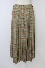 画像2: INGEBORG / 千鳥チェックサイドベルトプリーツスカート  ブラウン T-26-09-20-026-LO-SK-SA-ZT (2)
