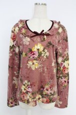 画像1: INGEBORG / 薔薇柄カットソー M ピンク T-26-09-20-009-LO-TO-IG-ZT (1)
