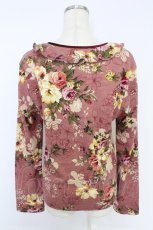 画像2: INGEBORG / 薔薇柄カットソー M ピンク T-26-09-20-009-LO-TO-IG-ZT (2)