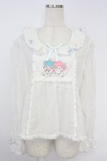 画像1: PINK HOUSE / Little Twin Stars×PINK HOUSE 刺しゅう入りローンブラウス  シロ T-26-09-20-002-LO-BL-IG-ZT (1)