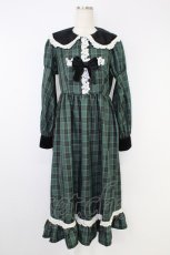 画像1: Eri Aino's collaboration / シャーロットの水曜日 ワンピース M グリーンチェック T-26-10-04-025-LO-TO-SA-ZT (1)