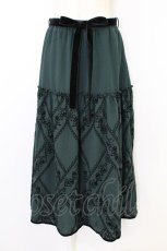 画像1: axes femme / フロッキープリントロングスカート M グリーン T-26-10-04-030-AX-SK-TE-ZT (1)