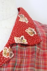 画像4: PINK HOUSE / ローズドット&チェックパッチワークワンピース  赤Ｘチェック T-26-10-04-017-LO-OP-SA-ZT (4)