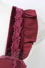 画像3: axes femme POETIQUE / 刺繍入りリボンワンピース M ワイン T-26-10-11-021-AX-OP-TE-ZT (3)
