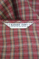 画像5: KANEKO ISAO / チェック&刺繍半袖ワンピース  赤チェック T-26-10-11-023-EL-OP-SA-ZT (5)