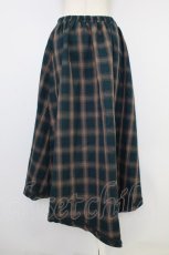 画像2: axes femme / サイド2連ベルトチェックスカート  グリーンＸベージュチェック T-26-10-11-031-AX-SK-SA-ZT (2)