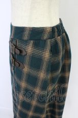 画像3: axes femme / サイド2連ベルトチェックスカート  グリーンＸベージュチェック T-26-10-11-031-AX-SK-SA-ZT (3)
