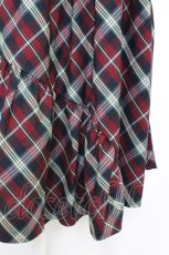 画像3: axes femme / チェックロングスカート  ボルドーＸネイビーＸ白チェック T-26-10-11-032-AX-SK-SA-ZT (3)