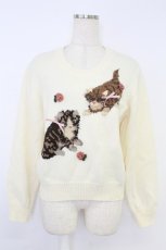 画像1: PINK HOUSE / フラッフィーキティーズニットセーター  アイボリー T-26-10-11-005-LO-TO-SA-ZT (1)