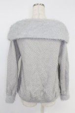 画像2: axes femme / パールキャミリボンオフショルニットトップス M グレー T-26-10-11-006-AX-TO-SA-ZT (2)