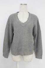 画像1: axes femme / レース使いラメニット  グレー T-26-10-11-007-AX-TO-SA-ZT (1)