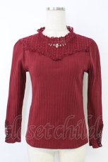 画像1: axes femme / 袖モチーフレースプルオーバー M ワイン T-26-10-11-012-AX-TO-TE-ZT (1)