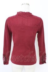 画像2: axes femme / 袖モチーフレースプルオーバー M ワイン T-26-10-11-012-AX-TO-TE-ZT (2)
