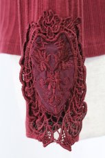 画像3: axes femme / 袖モチーフレースプルオーバー M ワイン T-26-10-11-012-AX-TO-TE-ZT (3)