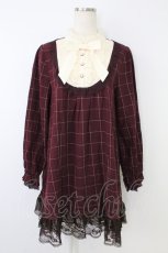 画像1: axes femme / チェックブロッキングチュニ M ワイン T-26-10-11-013-AX-OP-TE-ZT (1)