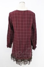 画像2: axes femme / チェックブロッキングチュニ M ワイン T-26-10-11-013-AX-OP-TE-ZT (2)