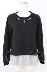 画像1: axes femme / レイヤード風ニット  黒Ｘ白 T-26-10-11-016-AX-TO-SA-ZT (1)