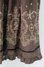 画像4: axes femme / カラー刺繍レースアップスカート M ブラウン T-26-10-18-031-AX-SK-SA-ZT (4)