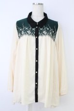 画像1: axes femme / 金糸刺繍切替プルオーバー M アイボリーＸ黒 T-26-10-18-007-AX-TO-SA-ZT (1)