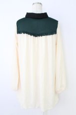 画像2: axes femme / 金糸刺繍切替プルオーバー M アイボリーＸ黒 T-26-10-18-007-AX-TO-SA-ZT (2)