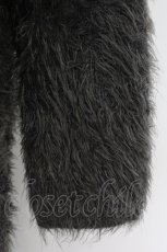 画像4: ALGONQUINS / ロゴ刺繍シャギーニットロングカーディガン  グレー T-26-10-18-018-AL-TO-SA-ZT (4)