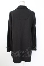 画像2: axes femme / パールモチーフ付き襟ロングカーディガン  黒 T-26-10-23-025-AX-TO-SA-ZT (2)
