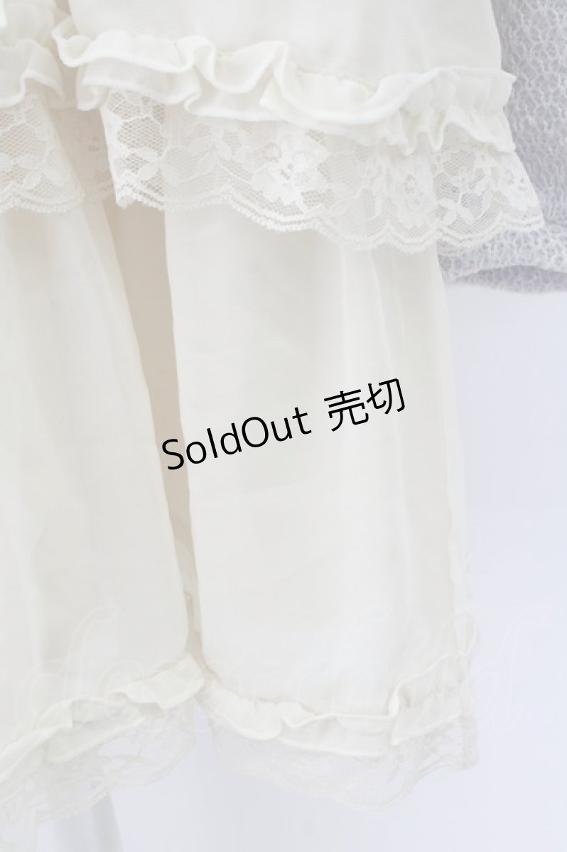 画像4: axes femme / ニット&シフォンドッキングワンピース M サックス×アイボリー T-26-10-23-029-AX-OP-TE-ZT (4)