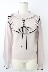 画像1: Ank Rouge / ハイネックパールニットトップス  ピンクＸ黒 T-26-10-23-008-CA-TO-SA-ZT (1)