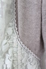 画像3: axes femme / レース切り替えトッパーカーデ  アイボリーＸグレー T-26-10-23-009-AX-TO-SA-ZT (3)