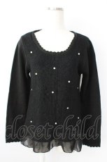 画像1: axes femme / 起毛レースニットプル  黒 T-26-10-23-020-AX-TO-SA-ZT (1)