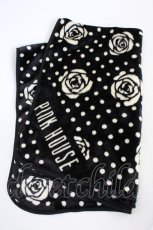 画像1: PINK HOUSE / ドットカメリアブランケット  黒Ｘ白 T-26-10-28-027-LO-ZA-SA-ZT (1)