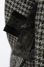 画像3: axes femme / ベロア切り替え千鳥格子ジャケット  黒Ｘグレーチェック T-26-10-28-005-AX-TO-SA-ZT (3)