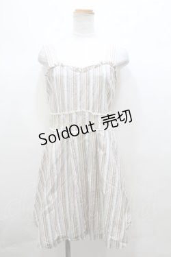 画像1: 【SALE】axes femme POETIQUE / ウエスト刺繍レジメンワンピース Y-23-09-30-014-AX-OP-SZ-ZT027