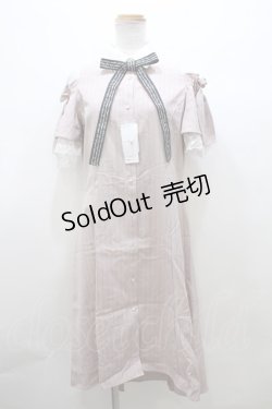 画像1: 【SALE】axes femme POETIQUE / メッセージリボン肩開きワンピース Y-23-09-30-019-AX-OP-SZ-ZT157