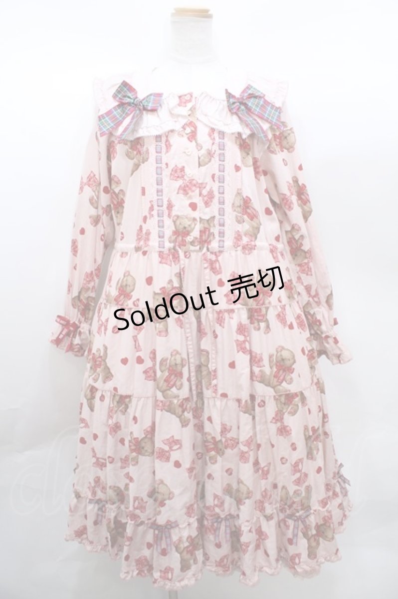 画像1: PINK HOUSE /Love Ribbon Bearミディ丈ワンピース Y-23-10-07-077-LO-OP-SZ-ZY (1)