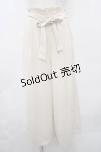 Fi.n.t. / ウエスト共布リボンワイドパンツ F アイボリー Y-23-11-05-117-LO-PA-SZ-ZT353