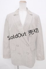 axes femme / ダブル釦ビッグジャケット M チャ Y-23-11-19-083-AX-JA-SZ-ZT416