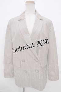 axes femme / ダブル釦ビッグジャケット M チャ Y-23-11-19-083-AX-JA-SZ-ZT416