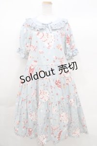 PINK HOUSE / アニバーサリーケーキミディ丈ワンピース F ブルー Y-23-11-19-119-LO-OP-SZ-ZY