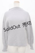 【SALE】axes femme / ネックレス付ボリューム袖ニットプルオーバー M グレー Y-23-11-27-089-AX-TO-SZ-ZT217