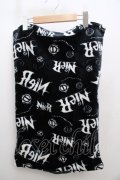 NieR Clothing / NieRオリジナル総柄枕カバー  黒 Y-23-11-27-020-PU-ZA-SZ-ZT273