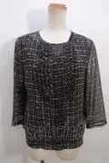 INGEBORG / ツイードチェック柄ブラウス 3 黒 Y-23-12-05-046-LO-BL-SZ-ZT256